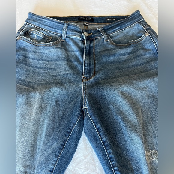 Judy Blue Distressed Blue Jeans skinny fit 14w - Picture 6 of 8